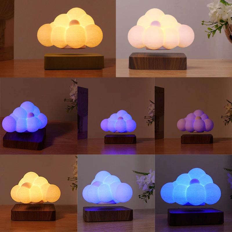 Levitating 3D Cloud Lamp with Touch Lighting