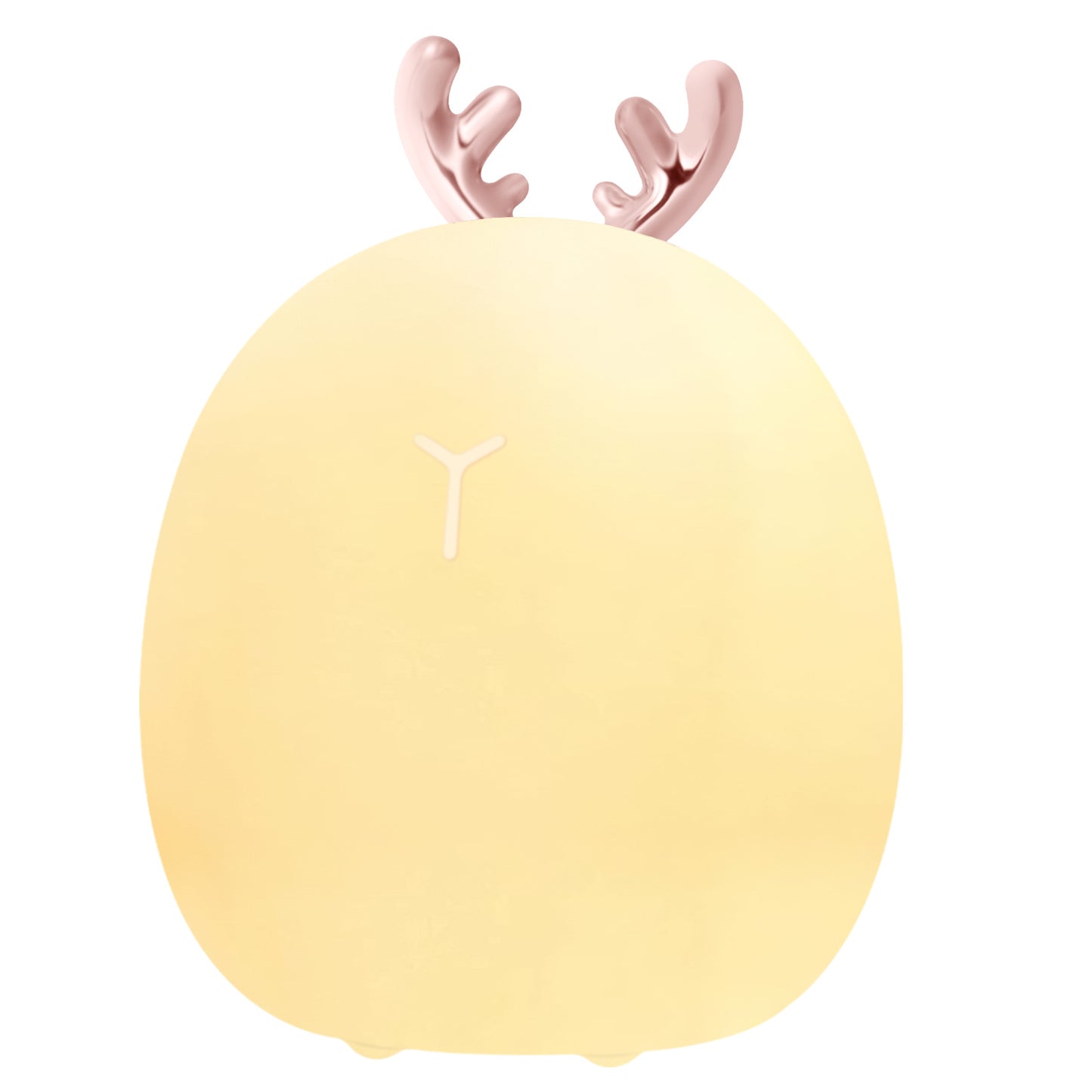 Yellow round light with pink antlers on a white background