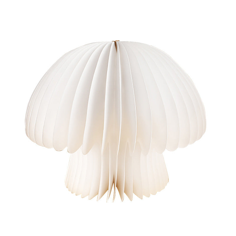 White lampshade with a unique design on a white background