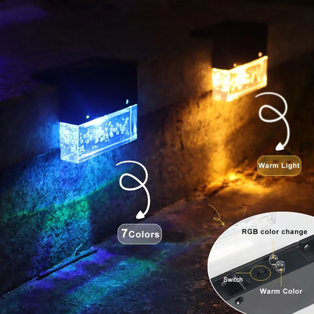 LED lights on a wall with color-changing capabilities and warm light option.
